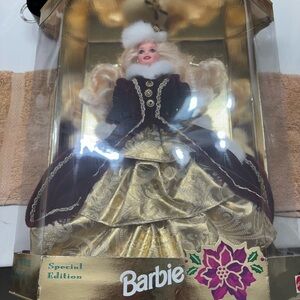 Barbie Special Edition Gold and Burgundy Holiday Doll